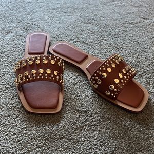 Never worn Zara slides